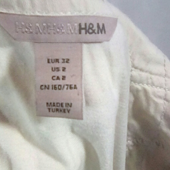 Vintage H&M Ivory 3/4 Sleeves Square Neckline Zipper Accent Top Size 2 - Picture 5 of 8